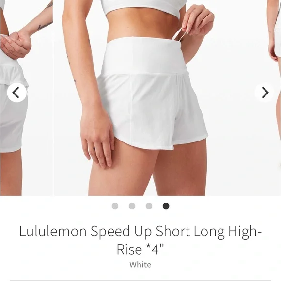 Lululemon Athletica Women's White Speed Up Shorts - Picture 1 of 8